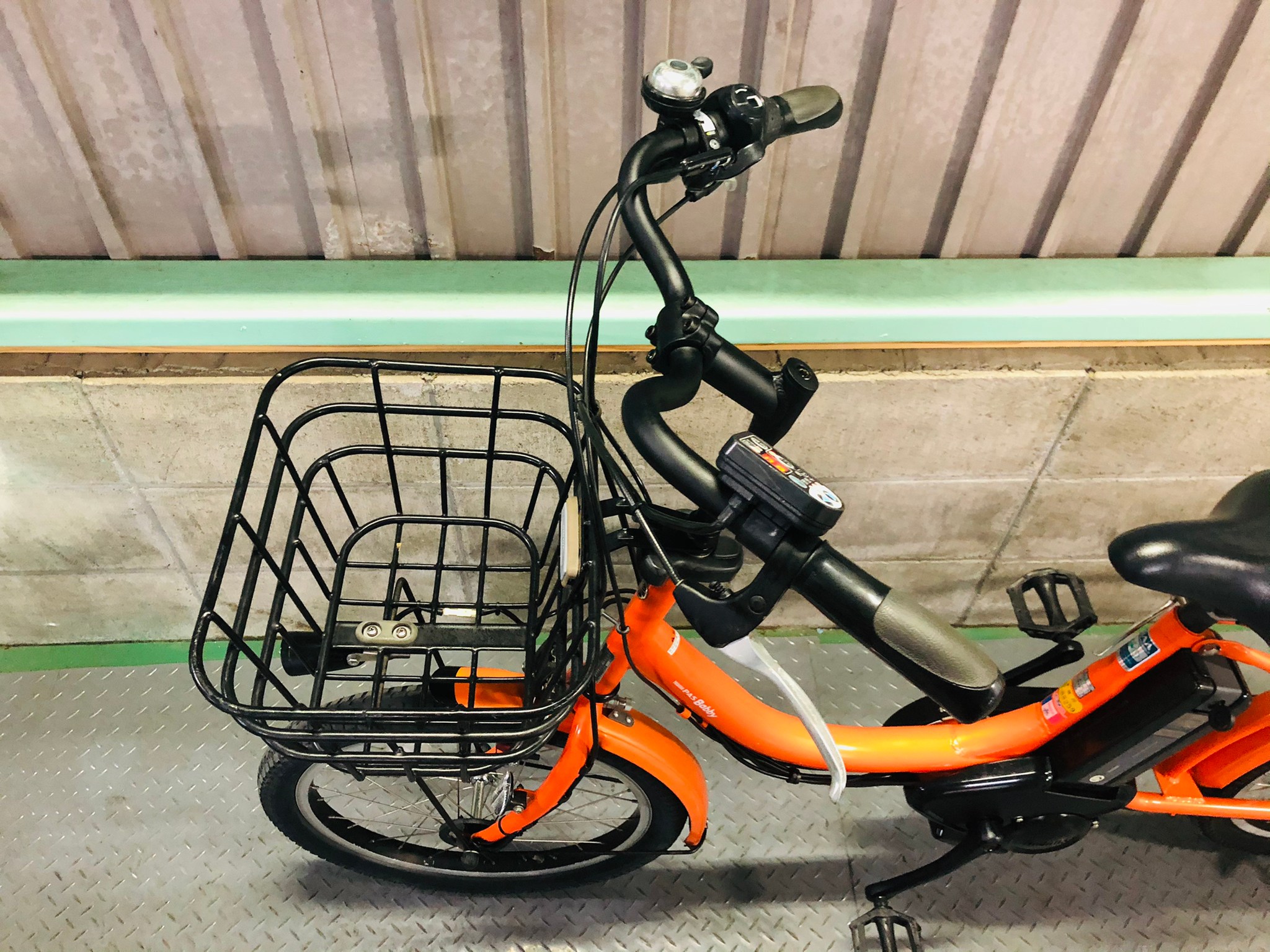 【57】電動自転車 YAMAHA PAS Babby オレンジ 3人乗り対応◎アシスト確認済み