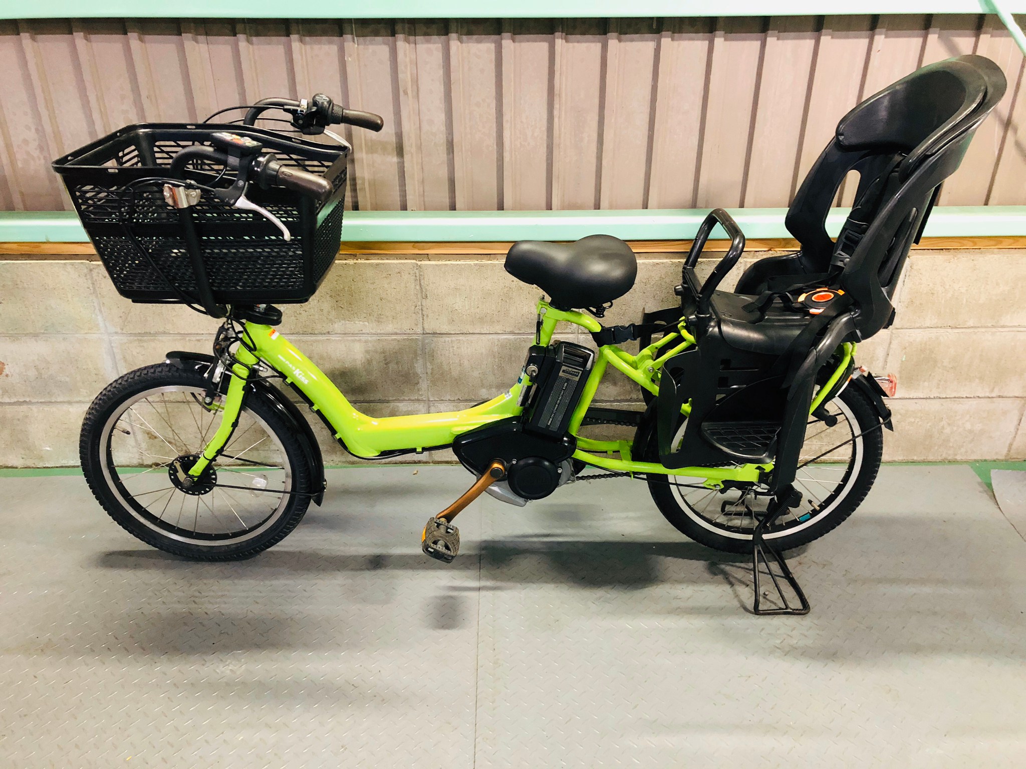 A95 電動自転車ヤマハ子供乗せ 20インチ 超高性能バッテリー グリーン-
