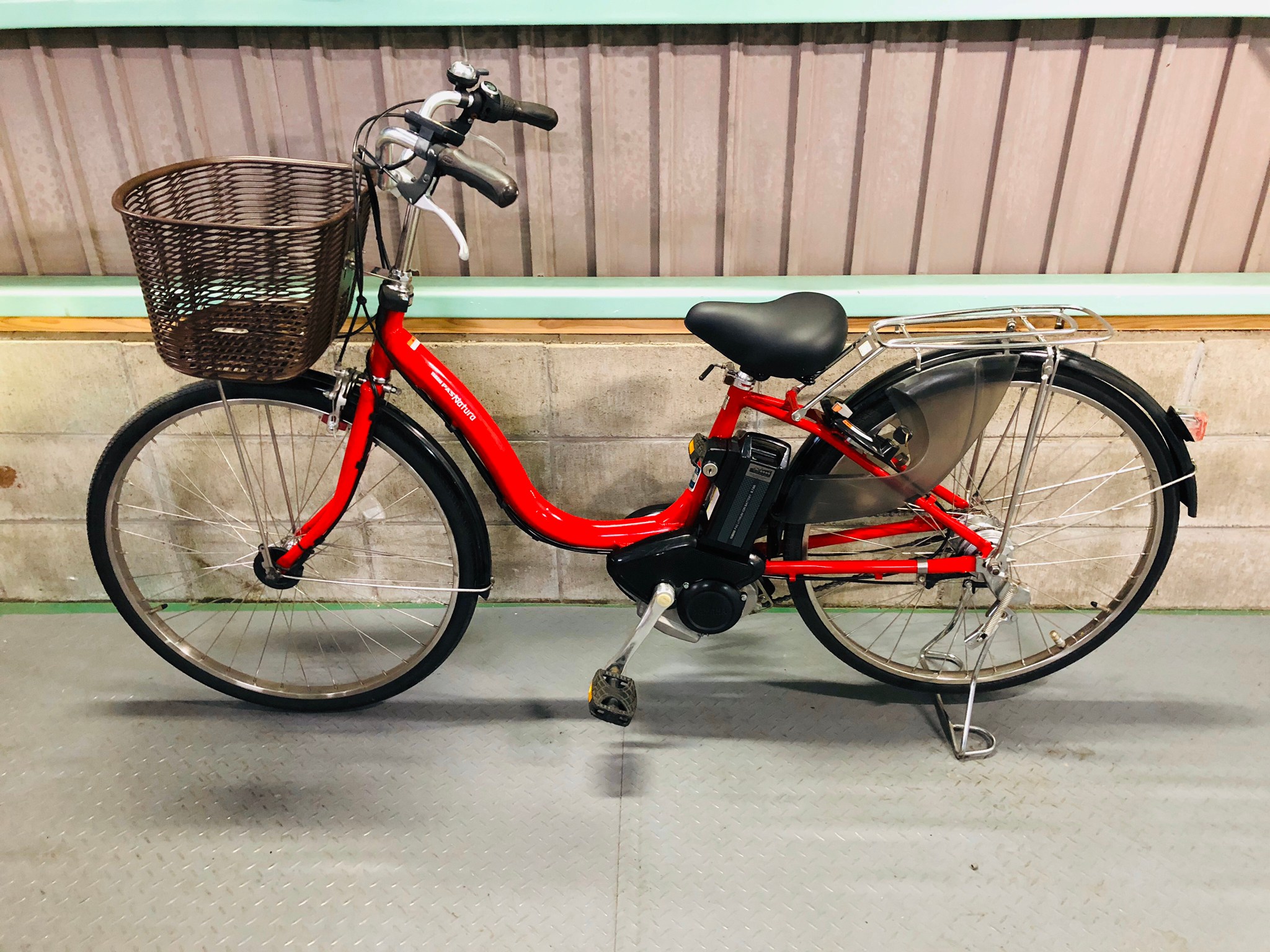YAMAHA PASCITY 赤 電動自転車 26インチ パスシティ-