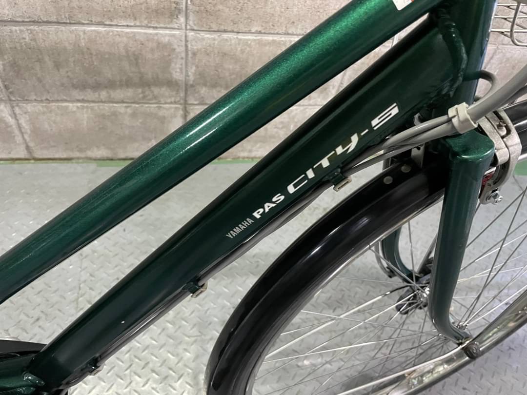 【SOLD OUT】電動自転車 ヤマハ PAS CITY 27インチ 新基準 グリーン 8Ah | 国産・中古の激安電動アシスト自転車を販売MIZO COOL（ミゾクール）